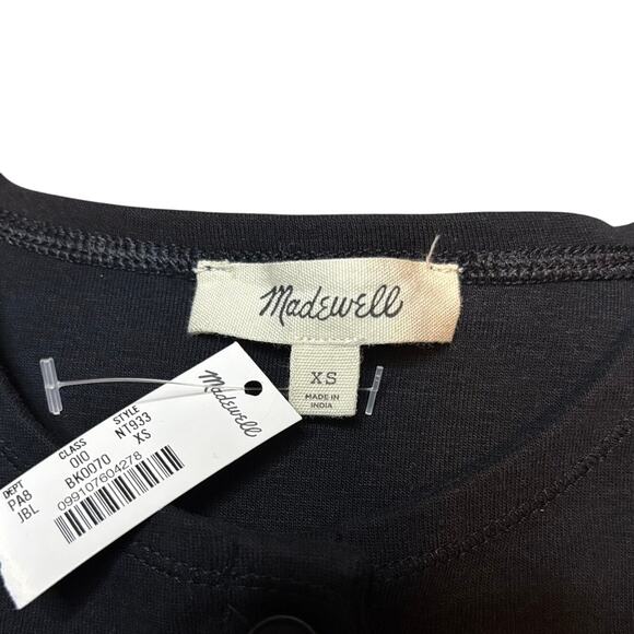 Madewell Black Cotton Blend Button Front Cardigan Sweater XS NWT - Picture 4 of 6